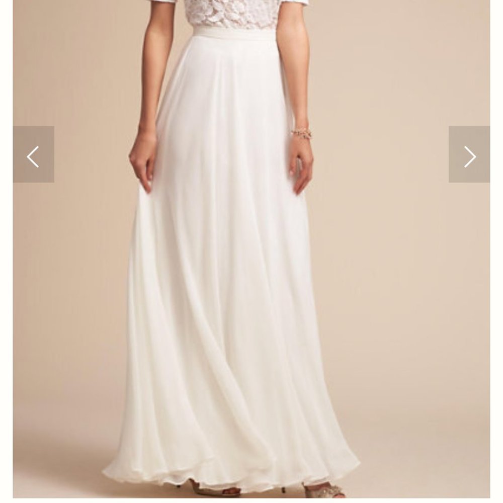 White Jenny Yoo for BHLDN skirt- beautiful movement
